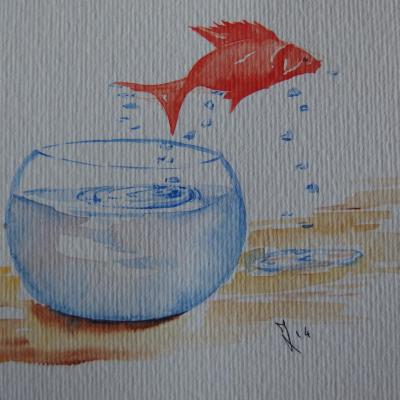 Poisson rouge au bocal
